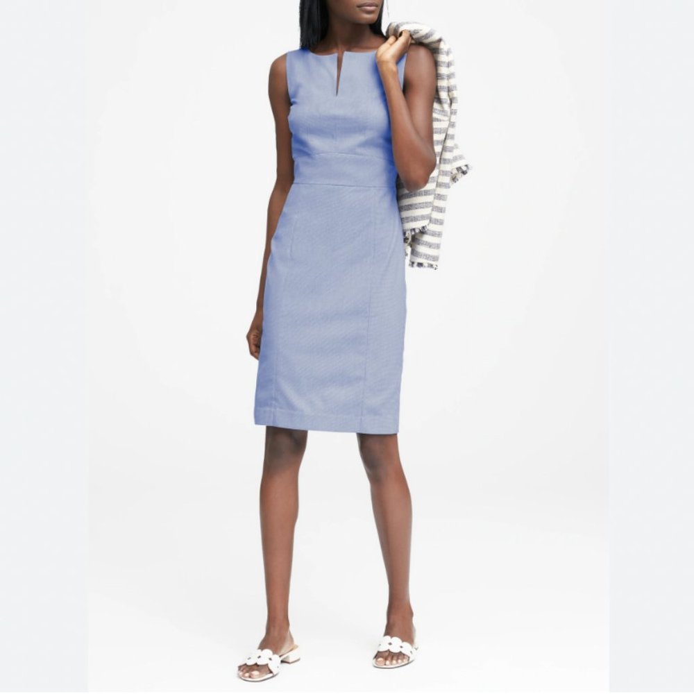 Birdseye Paneled Sheath Dress | Banana Republic